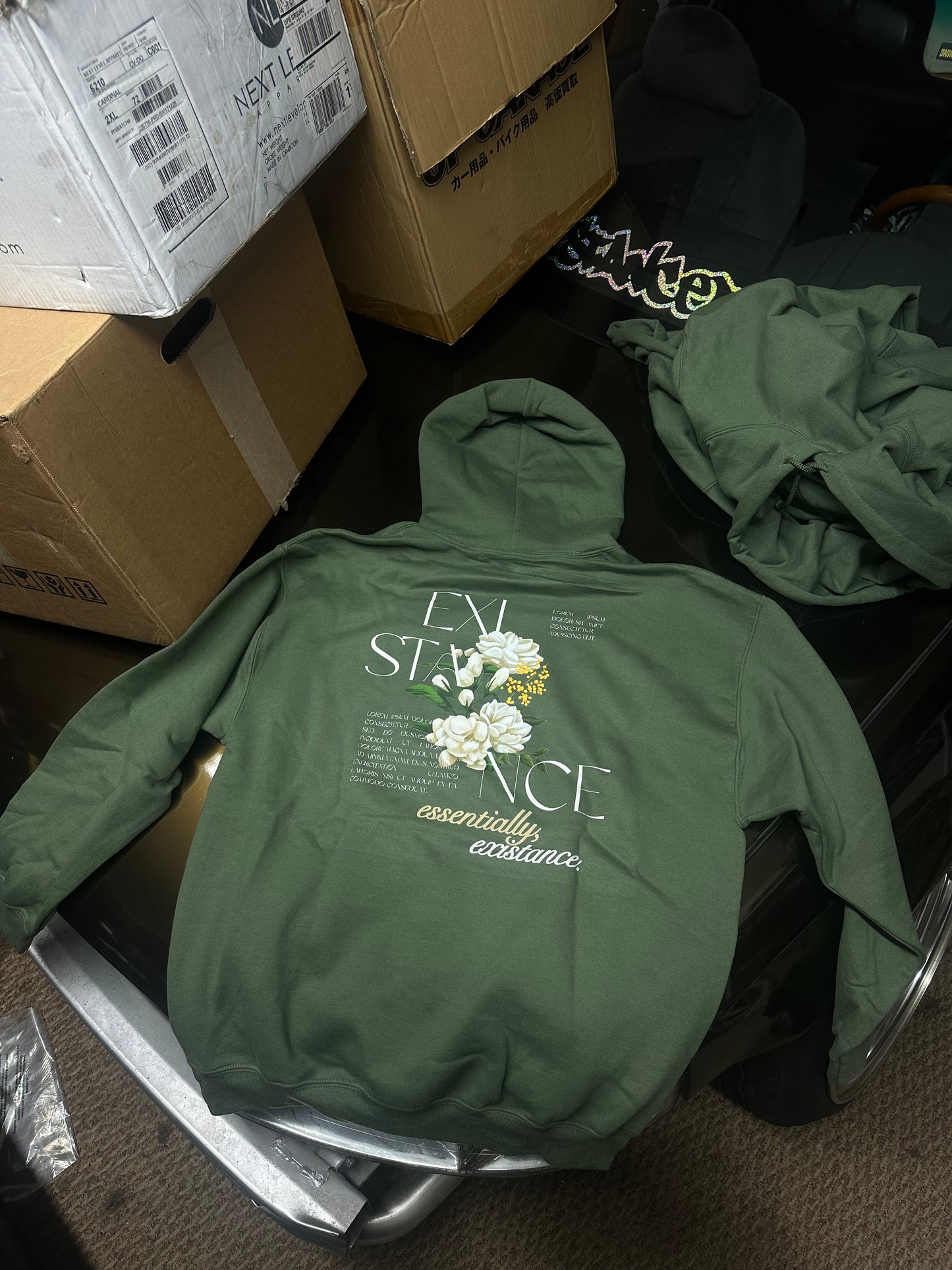 Green Floral Hoodies